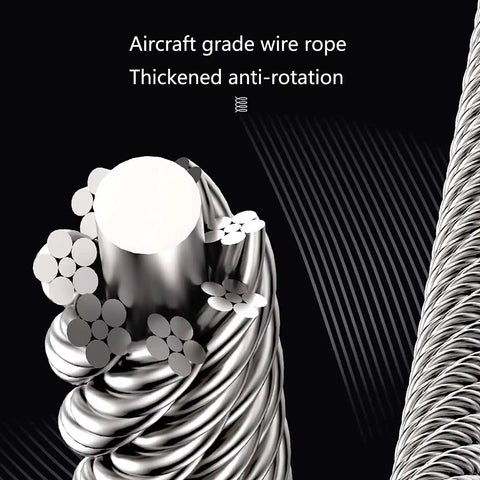 Rock Solid Safety Fall Protection Kit with 500kg load capacity braided steel cable detail