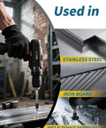 Heavy Duty Top Notch Double Sided Spot Weld Cutter Set used on stainless steel and iron board, drill in action