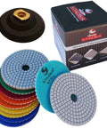 4 Inch Diamond Polishing Pads Wet Dry Set With 11 Diamond Pads And Backer Pad For Granite Concrete Marble Polishing Includes Grits