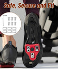 6 Piece Bike Cleat Replacement Kit With Screws Bolts Washers And Wrench For Look Peloton Shoes on red cleat attached shoe on bike