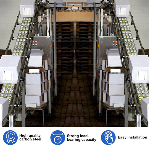 Image of conveyor system with 30 Pcs 1" Roller Ball Transfer Bearing 400 Lbs Load Capacity Carbon Steel Round Ball Transfer Unit