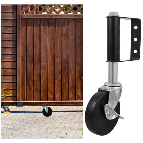 Beefy Heavy Duty Adjustable Gate Wheel With Rubber Caster And Iron Plate For Commercial And Residential Fence Gates Smooth Easy Movement