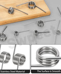 10 Pack 180 Degree Stainless Steel Torsion Springs, 1.5mm Wire, 15mm OD, shown on a wooden board and close-up details