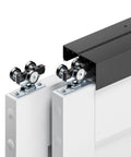 6Ft Bypass Closet Door Hardware Kit Top Mounted Track System Heavy Duty Aluminum Smooth Quiet Sliding For Two Doors