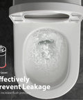 Top view of toilet with Canister Flush Valve Seal Kit For Toilet Tank, Silicone Replacement Gasket, effecting leak prevention.