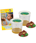 Butterfly Garden Kit Refill For Painted Lady Butterflies With Two Cups Of Caterpillars and holding logs