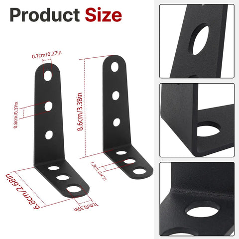 Upgraded Tailgate Extender Leveling Mount For Honda Pioneer 700 2014-2025 product dimensions with bolt holes.