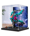Clear Acrylic Display Case For 76255 Guardian Airship Dustproof Shield displaying model with space theme background.