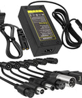 Universal 42V 36V Charger For 36V Li Ion Battery Packs With Seven Plug Cord Replacement Plug And Play Power Adapter For Electric Scooters And E Bikes Compatible With Many Brands And Models showing seven connectors