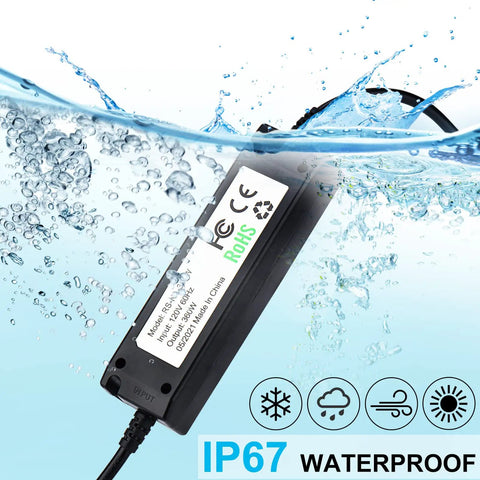 Outdoor String Light Dimmer 360W Max With Timed 6H And 8H Switches, IP67 waterproof label, submerged in water