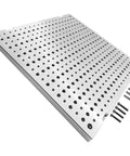 16 By 16 By 0.8 Inch Aluminum Fixture Plate 6061 Anodized CNC Ready For Precision Milling with 8mm positioning holes and mounting bolts