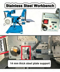 Stainless Steel Workbench with servo motor controller, 80mm size, and 14mm thick steel plate support for precision work.