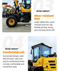 Heavy Duty Skid Steer Loader Attachment Set For Backhoe Trencher And Stump Grinder With Hydraulic Boom 4x4 Power displayed with features