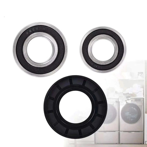 Drop In The Heavy Duty Replacement Washer Bearing Kit For Samsung Front Load Machines Dc6200156a 6601002632 three drum bearings displayed