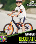 Boy riding bike with Colorful 36 Piece Clip On Bike Spoke Beads For Kids Wheel Decorations Multicolor Spokey Dokeys