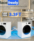 Magnetic Dryer Vent Connector Kit Fits DV180 Style 4 Inch With No Leaks Airtight Seal and 3.3ft duct hose between dryers