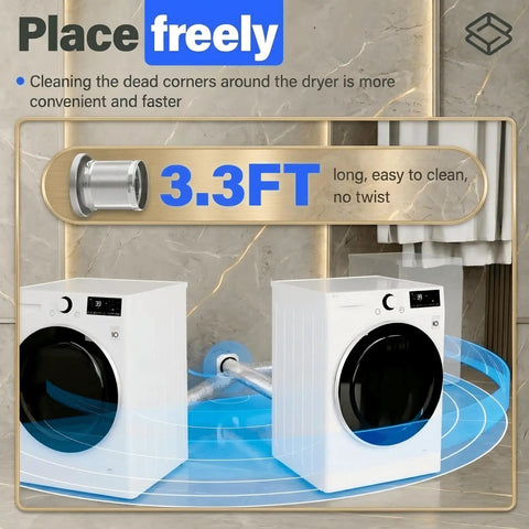 Magnetic Dryer Vent Connector Kit Fits DV180 Style 4 Inch With No Leaks Airtight Seal and 3.3ft duct hose between dryers