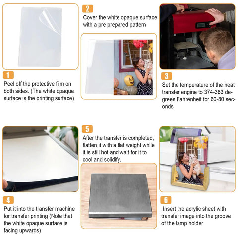 Step-by-step guide to using Two Pack Sublimation Night Lights Blank Wood LED Acrylic Photo Frames 4x6 Inch with Warm Light