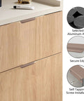 Finger Edge Pulls Self-Adhesive 8 Pack Concealed Cabinet Drawer Handles installed on light wood drawer with aluminum detail