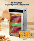 Dry Down Your Garden Harvest In Style With This Top Shelf 18 Tray Food Dehydrator featuring 800 watt dual fans and stacked trays.