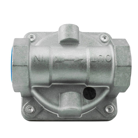 Natural gas pressure regulator with 3/4 inch female NPT threads delivers stable outlet pressure from 4 to 10 inches water column