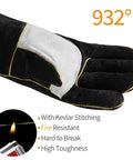 Heavy Duty Welding Gloves For MIG And Forge Work, Thick Cowhide Leather With Reinforced Palm And Kevlar Stitching, 932°F resistant