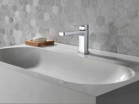 Handle Lavatory Faucet for Single Hole Install With Matte Black Finish, 1.0 GPM, WaterSense Certified, ADA Compliant, modern bathroom
