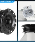 Fresh AC Air Conditioning Compressor Assembly With Clutch For Scion XA And XB 1.5L 2004 To 2006 detailed view of clutch and connector.