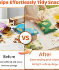 Before and after using Two In One Mini Rechargeable Bag Sealer With Magnet Compact Heat Sealer For Chips And Snacks Portable Kitchen Sealing Machine For Home And On The Go