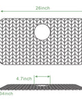 Silicone Sink Mat 26 By 14 Inches For Farmhouse Stainless Steel And Porcelain Sinks With Rear Drain Workhorse Protector top view