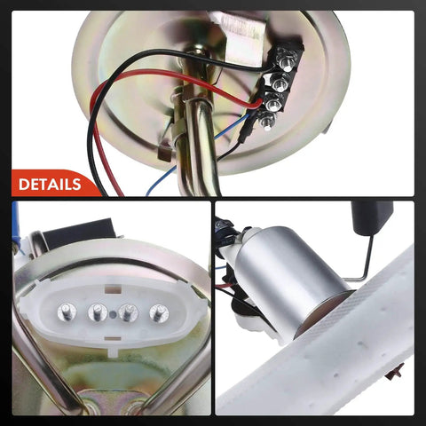 Premium Electric Fuel Pump Assembly For Ford E150 E250 E350 Econoline Club Wagon 89 91 showing detailed wiring and pump components.