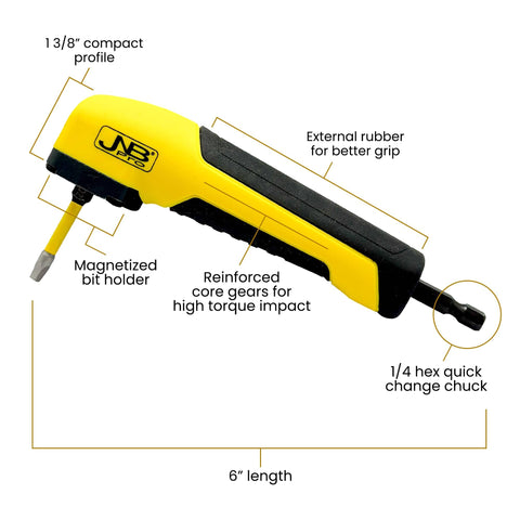 Right Angle Drill Attachment 90 Degree Compact Drill Adapter With Magnetic Socket For Impact Drivers And Drills Time Saving Lightweight 1.4 Inch Slim Profile For Tight Spaces And Stubborn Screws Toolbox Essential