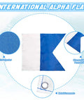 Safety Diver Down Flags 2 Pack Polyester 420D Flags With International Signal Alpha Flag 20x24 Inches details and features