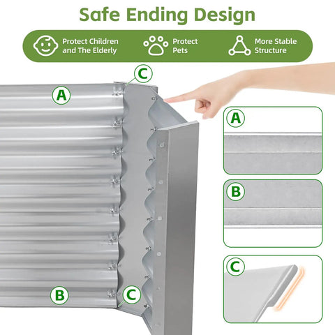 2 Pack Raised Garden Bed 4x2x2 Ft Galvanized Steel With Deep Root Planter Boxes Wing Nut Fasteners And Safety Edges for stability