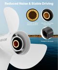 Beefed-Up Aluminum Corrosion-Resistant Outboard Propeller For Yamaha 60-130 HP, 3-blade, showing hub structure