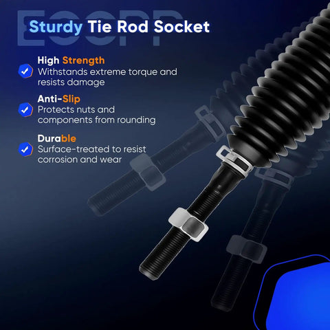 Hydraulic Power Steering Rack And Pinion Assembly Direct Fit For Dodge Durango 2011 To 2015 tie rod socket close-up image