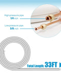 Go To 33 Foot Insulated Copper Aluminum Line Set For Ductless Mini Split Air Conditioning And Heat Pump Systems, 33ft layout