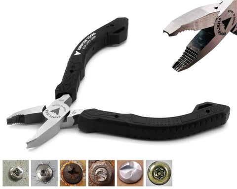 Two Piece Screw Extractor Pliers Set With 8 Inch Lineman Pliers And 5 Inch Mini Screw Remover For Stripped Screw Removal