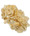 Brass Peony Flower Drawer Pulls Set Gold Tone Cabinet Knobs For Kitchen Bathroom Dresser Furniture Vintage Style Decorative Hardware With Easy Grip Design And Smooth Operation For A Retro Vibe, close-up view of floral brass knob
