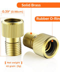 Brass Presta Valve Adapters Kit 4 Pack With 8 Caps Converts Presta To Schrader For Easy Inflation With Standard Pumps