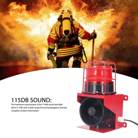 Hardhat Ready Job Site Beast With 115 Decibel Loud Horn And IP65 Waterproof LED Strobe Light For Mine Quarry Construction Emergency Sound Visual Warning Alarm Beacon