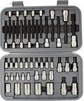 43 Piece Pro Grade Garage Ready Tamper Resistant Torx Socket And Bit Driver Set for 1/4, 3/8, and 1/2 inch drives in case