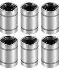 LM5UU linear ball bearings 6 pack, 5mm bore, smooth sliding for CNC machines and 3D printers, precision motion control guides.