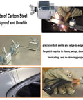 Acrux7 16-pack butt welding clamps; small carbon steel sheet metal clamps with wing bolts for edge-to-edge body welding