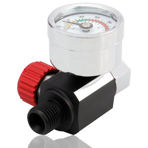 One Quarter Inch Air Regulator With Gauge 0-140 Psi For Spray Guns And Paint Sprayers, Pro Grade Precise Air Pressure Control