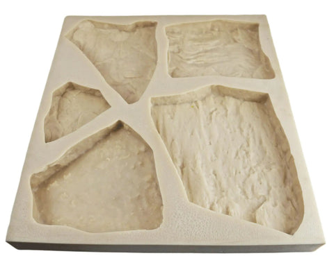 Fieldstone Flats Veneer Stone Rubber Mold For Concrete Or Plaster No Release Agent Needed DIY Friendly Create Realistic Indoor And Outdoor Wall Stone Version 1 22.75 By 20.5 Inches