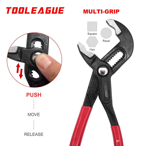 3 Piece Water Pump Pliers Set Featuring 7 Inch, 10 Inch And 12 Inch Groove Slip Joint Pliers With Push Button Quick Adjustment