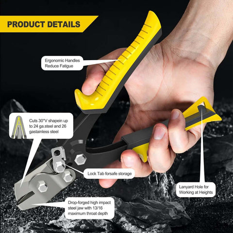 Sheet Metal Hand Notcher For Ductwork And HVAC Tools 30 Degree V Notch Cut DIY Friendly Pro Grade Rugged Alloy Steel 9 Inch Duct