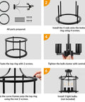 Assembly instructions for Dope Industrial Black Farmhouse Semi Flush Mount Ceiling Light Fixture With A Three Light Chandelier Style.