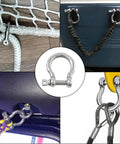 4 Pack 304 Stainless Steel Bow Shackle With Screw Pin Tough As Nails Heavy Duty D Ring Anchor Quick Secure Rigging For Marine Decking And Outdoor Construction Chain Links used in various applications.